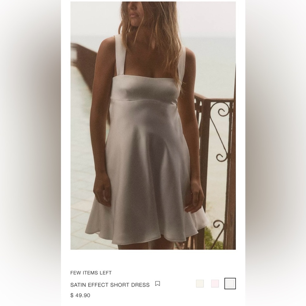 Zara - Satin Effect Short Dress